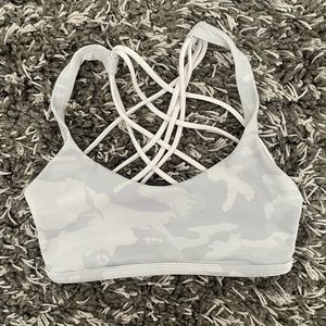 Grey Camo Lululemon Free To Be Wild Strappy Sports Bra
